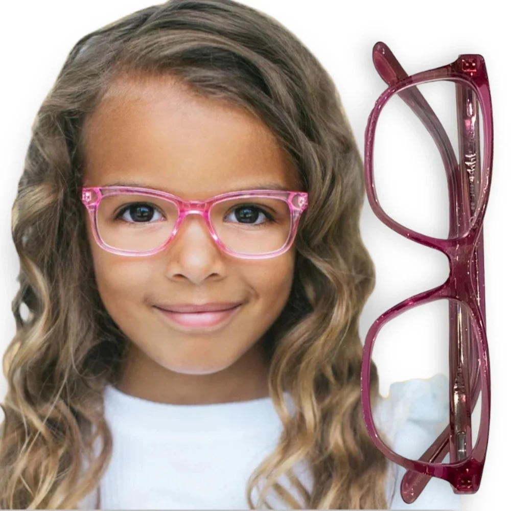 Girls pink sparky Classic Acetate Rectangle Reading Glasses